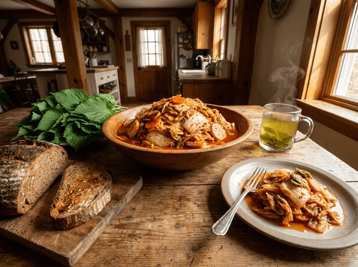 Italian family longevity menu roasted pear salad — by TCMChef Raphael Gamon