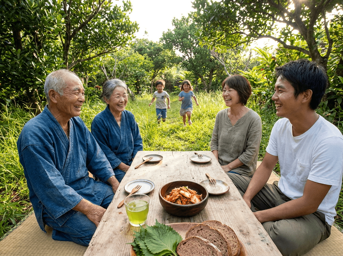 japanese family eating kimchi, shiso leaves - by chef Raphael