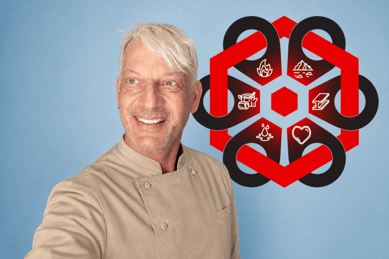 TCMChef Raphael — the chef with logo of medicinal cuisine and Traditional Chinese Medicine